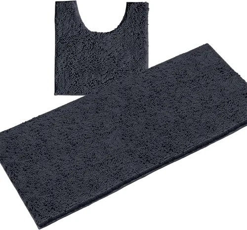 Miniatura 10 de LuxUrux - Juego de alfombrillas de microfibra de felpilla extrasuave de 1 pulgada de alto, muy absorbentes, para usar en el baño o la ducha