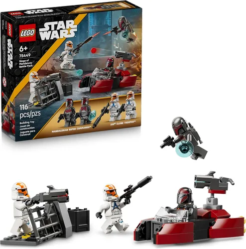 LEGO Star Wars Siege of Mandalore Battle Pack - Juguete de construcción para niños y niñas, juego de simulación Mandalorian con 4 minifiguras de