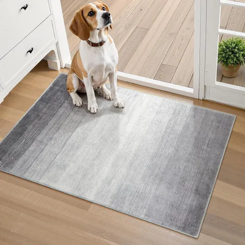 Miniatura 55 de Wonnitar Alfombra rosa lavable de 2 x 6 pies, moderna alfombra de pasillo de baño en degradé, contemporáneo, antideslizante, alfombra degradada