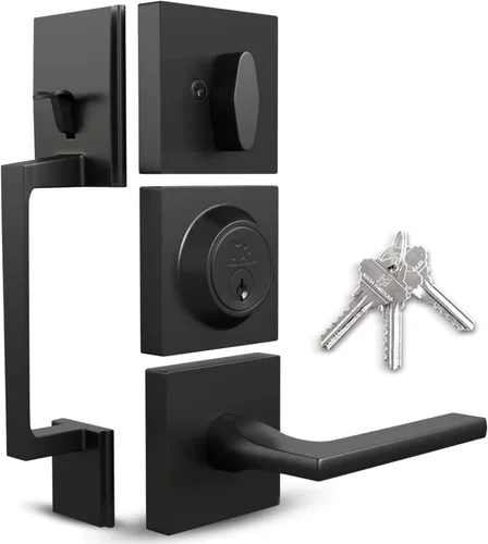 Miniatura 32 de Mega Handles - Cerrajo de entrada Prime I Cerradura de cerrojo de entrada - Cerrajo de bloqueo cuadrado de alta resistencia para puertas zurdas