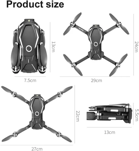 Miniatura 9 de Remote Control Aerial Drone with 3-Camera 8K HD Brushless Power Intelligent Avoidance Obstacle Trajectory Flight, Optical Flow Hover, Gesture