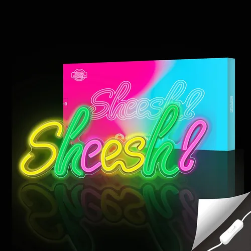 Miniatura 2 de Lumoonosity Letrero de neón Sheesh - Luces led de neón Sheesh Meme para jugadores/streamers/influencers - Letras geniales de neón Sheesh