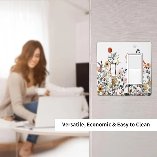 Miniatura 325 de Placa Decorativa de Pared de Granja Rústica con Cuerno de Madera para Puerta de Granero 1 Banda Duplex Cubiertas de Toma Eléctrica Soltera