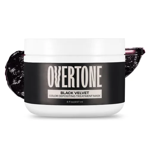 Overtone Acondicionador de Color Semipermanente para el Cabello, Black Velvet, 8 oz, Nutritivo, Sin Daños, Máscara Depositante de Color para Todo