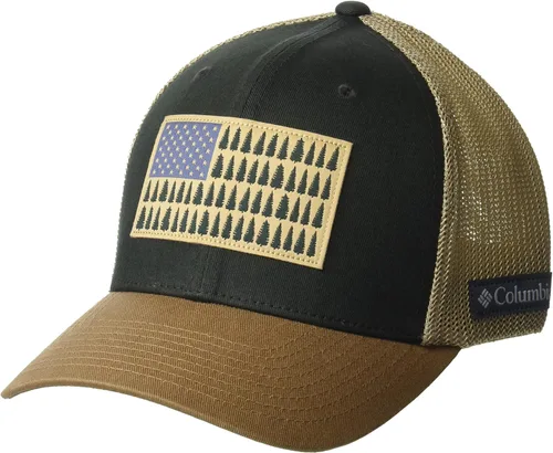Miniatura 461 de Columbia - Gorra de malla con bandera con árboles unisex para adultos, corona alta