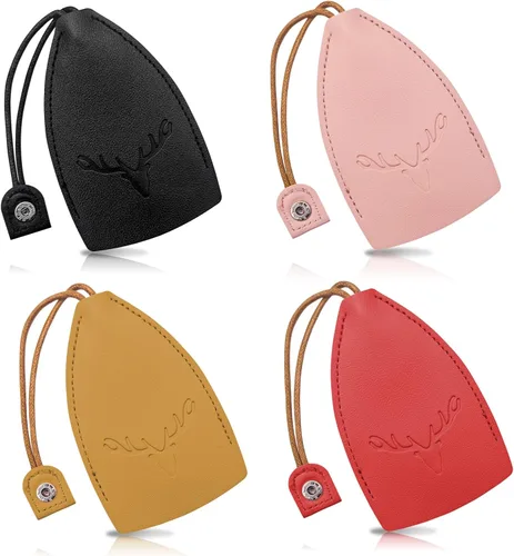 Miniatura 8 de Lindo 4PCS Estuche de llave de coche de cuero PU, Funda de llave extraíble