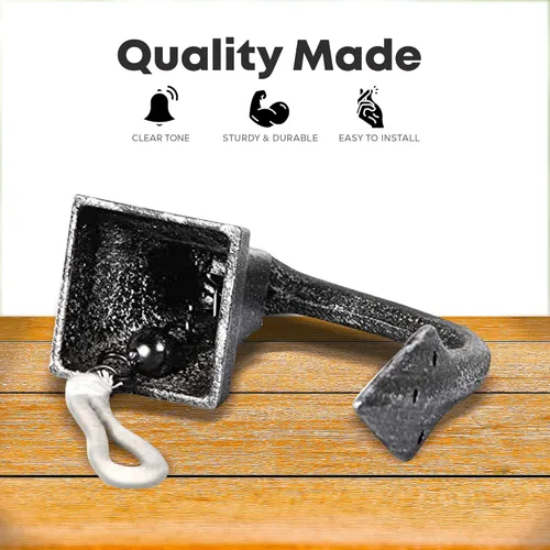 Miniatura 2 de Campana de cena Upstreet para exteriores o interiores, hecha de cobre rojo y hierro fundido, campana para colgar en la pared para superficies