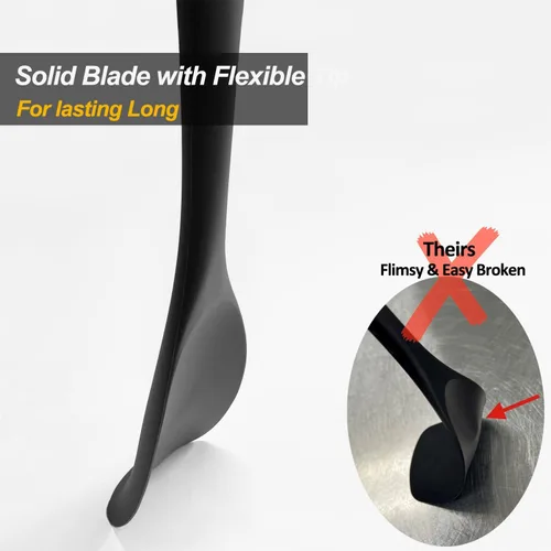 Miniatura 7 de Juego de Espátulas Cucharas de Silicona Mejoradas, VOVOLY Espátula de Goma Resistente al Calor, Raspadores Flexibles Antiadherentes Sin Costuras