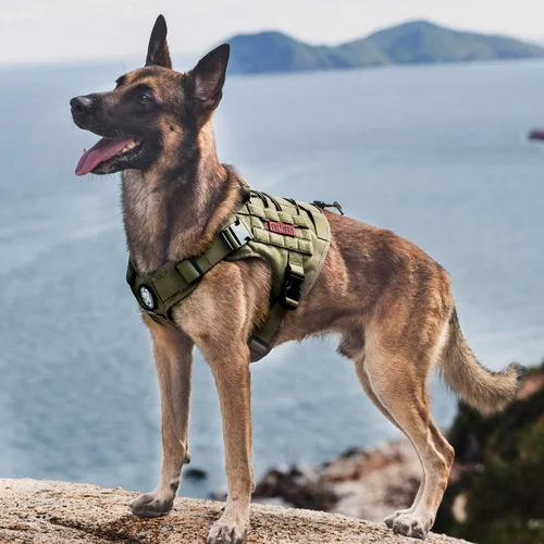 Miniatura 5 de Arnés táctico para perro, arnés de cuerpo completo para perro con mango, chaleco resistente para perro para senderismo, entrenamiento, perros