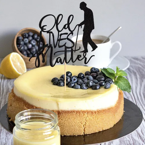 Miniatura 4 de Old Lives Matter - Decoración para pastel para adultos, divertidos regalos de cumpleaños para hombres, papá, abuelo, suministros de decoración