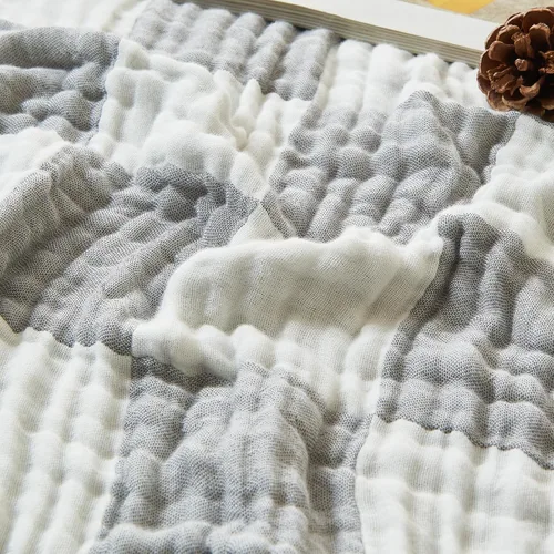 Miniatura 62 de EMME Manta de Muselina de Algodón King Grande Extragrande para Cama Colcha Cubrecama Beige Claro Gasa Transpirable Suave Ligera Mantas (120"x94")