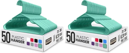 Miniatura 11 de Utopia Home - Perchas de plástico, paquete de 30 unidades, duraderas y fuertes, perfectas para ahorrar espacio, organizar armario con ranuras