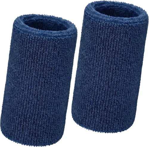 Miniatura 13 de WILLBOND 2 muñequeras de 6 pulgadas para hombres y mujeres, bandas de algodón atléticas de humedad para tenis, baloncesto, correr