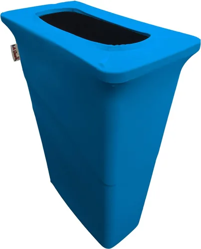 Miniatura 82 de LA Linen Cubierta para cubo de basura ajustable de elastano elástico de 32 galones, cubierta redonda para contenedor de residuos, decoración de Gris