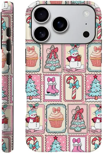 Miniatura 71 de DAIZAG Funda compatible con iPhone 13, funda duradera de protección contra golpes para niñas y mujeres, tema de retazos azul océano Tema