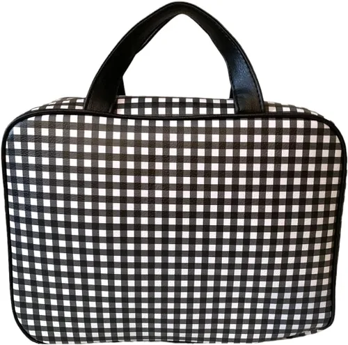 Miniatura 4 de Steve Madden Estuche cosmético Weekender para mujer, Negroblanco, talla única , Estuche de transporte cosmético