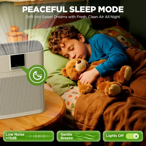 Miniatura 10 de Purificadores de aire para el hogar, habitación grande de hasta 2180 pies cuadrados, purificador de aire HEPA DBFIT con prefiltro de nailon lavable