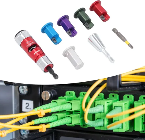 Miniatura 2 de WALFRONT Pelacables de taladro eléctrico, juego de herramientas de pelado de cables con tornado, para cables duros sólidos de 6, 8, 10, 12, 14 AWG