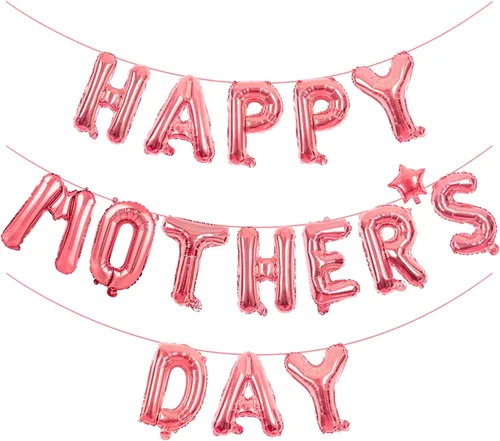 Globos de oro rosa con purpurina para el día de la madre, suministros de decoración para el día de la madre (oro rosa)