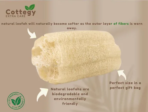 Miniatura 8 de Guantes exfoliantes de lufa prémium – Esponja de Loufa egipcia natural para piel suave y radiante – Exfoliación suave y limpieza profunda