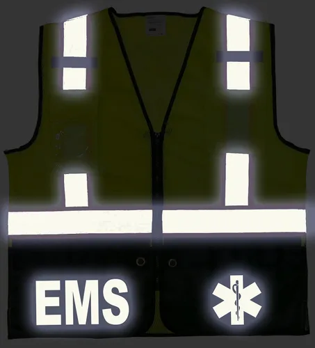 Miniatura 3 de Chaleco de seguridad EMS Survivor, Tipo R Clase 2, logotipos reflectantes con bolsillo trasero gigante.