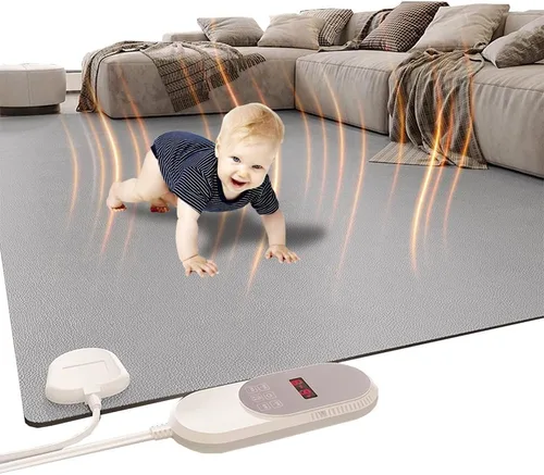 Alfombra térmica eléctrica radiante, calentador de área grande, almohadilla de calefacción de suelo de cristal de carbono, alfombrillas eléctricas