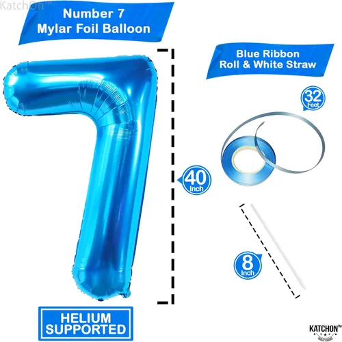 Miniatura 1008 de KatchOn, Globo grande azul número 2 de 40 pulgadas Decoraciones de cumpleaños de Baby Shark para niño de 2 años Globo azul número 2 Globo