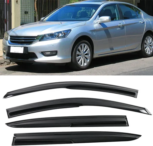 Miniatura 2 de IKON MOTORSPORTS Viseras de ventana compatibles con Honda Accord 9ª generación Sedan 2013-2017, deflectores de viento externos de acrílico ahumado