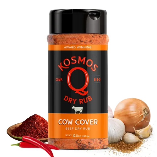 Miniatura 22 de Kosmos Q Funda de vaca Hot BBQ Rub, regalo del día del padre, condimento picante de bistec y pechuga con chile, ajo, cebolla, pimentón y humo