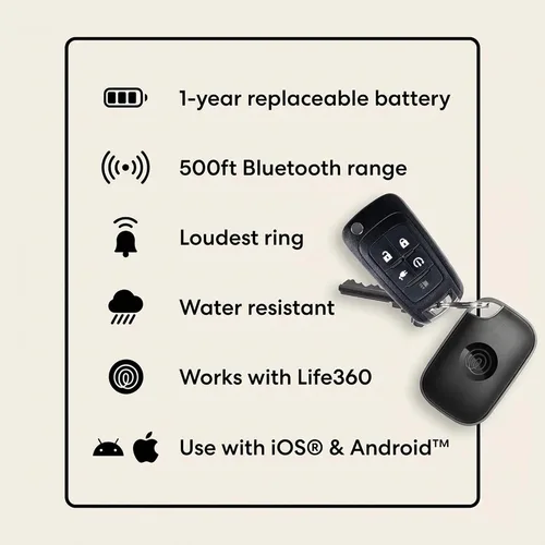 Miniatura 8 de Tile by Life360 Pro - Potente rastreador Bluetooth, buscador de llaves y localizador de artículos para llaves, bolsas y más. Compatible con iOS