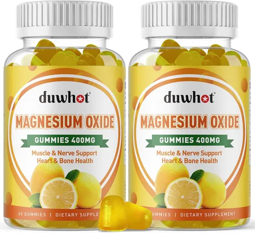 Miniatura 8 de Gomitas de óxido de magnesio de 400 mg, suplemento masticable de óxido de magnesio para adultos y niños, apoyo nervioso, muscular, óseo y cardíaco
