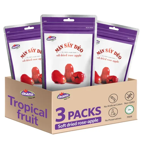 Miniatura 20 de Vinamit Fruta de Guanábana Seca Suave con Chile Bolsa de 3.5 oz Aperitivos de Fruta Exótica Masticables Vegano, Sin Gluten, Sin OMG Alto