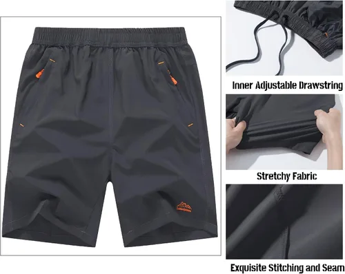 Miniatura 3 de MAGCOMSEN Men's Shorts Quick Dry Hiking Shorts with Zipper Pockets for Gym, Workout, Athletic, Running