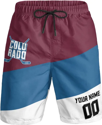 Miniatura 25 de Custom Hockey Men's Shorts Gifts for Men Casual City Youth Fans Sport Beach Shorts Add Name & Number Quick Dry