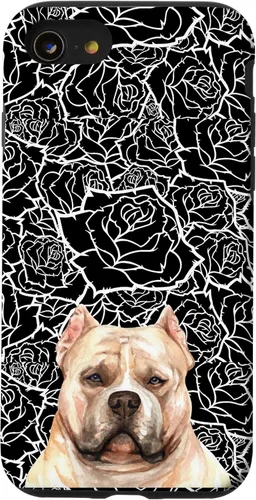 Miniatura 18 de American Bulldog Bully Dog Rose Flower Black White Pattern Case for iPhone 17