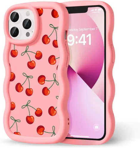 Miniatura 27 de Compatible con iPhone SE/8/7 Funda para Mujeres y Niñas, Marco Ondulado Rizado con Patrón Lindo, Estética Delgada Suave Silicona TPU Parachoques