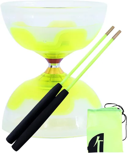 Miniatura 8 de Chinese Yoyo Diabolo Set - Triple Rodamientos LED Diábolo con Diablo Sticks & Net Bag (azul)