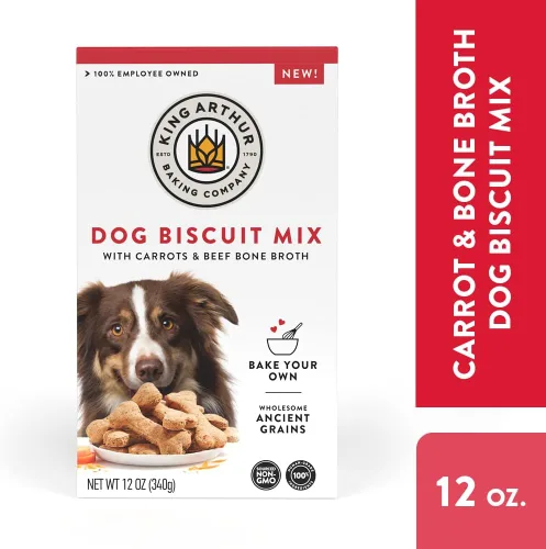Miniatura 2 de King Arthur Mezcla de galletas para perros, caldo de hueso de res y zanahoria, golosinas caseras para perros, 12 onzas