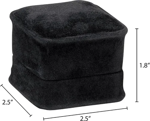 Caja de pendientes de terciopelo negro, paquete de 2, gamuza de lujo rica, elegante estuche de aretes de diamante, con interior de terciopelo negro,