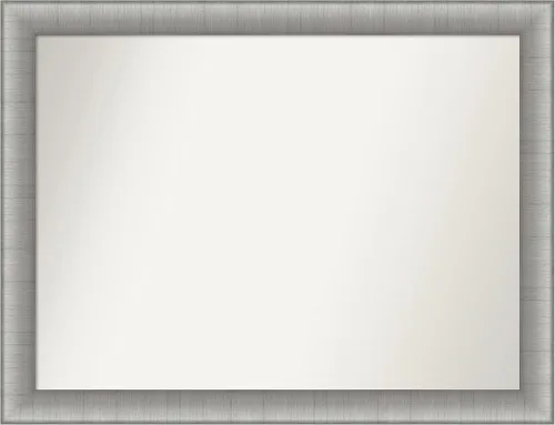 Miniatura 349 de Amanti Art Espejo de baño plateado para sobre fregadero, 28 x 47 pulgadas, espejo rectangular de plata imperial, marco de madera tradicional de gran