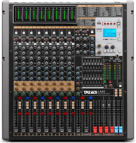 Miniatura 12 de Mezclador de audio, TKLBLS profesional de 16 canales, mesa de mezclas para DJ con DSP de 99 bits, consola de mezclas de sonido de 7 bandas de EQ