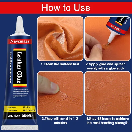 Miniatura 5 de Pegamento para cuero, adhesivo especial para tela, permanente, transparente, lavable para piel y diferentes