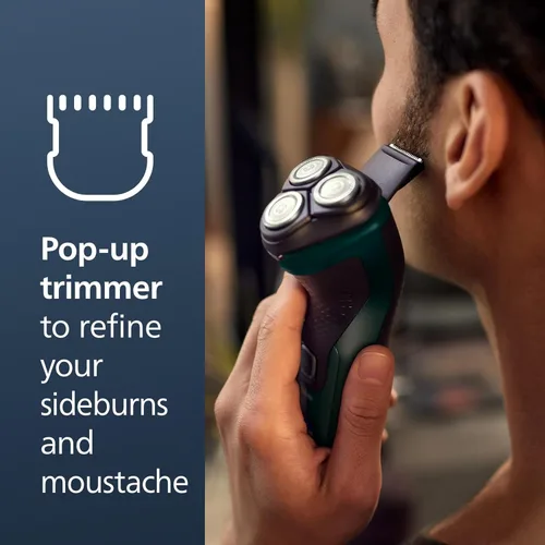 Miniatura 8 de Philips Norelco Shaver 2600 Series, afeitadora eléctrica en seco y húmedo, recortadora emergente, tapa P, bolsa de viaje, verde bosque oscuro