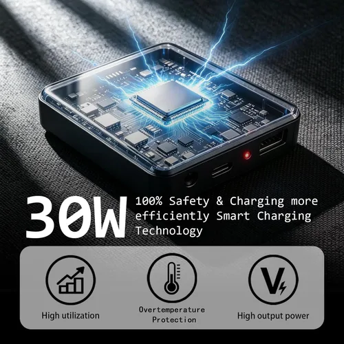Miniatura 3 de Panel solar plegable portátil de 30 W, cargador solar de 4 pliegues con salidas USB QC3.0 y CC, cargador de panel solar impermeable lPx4