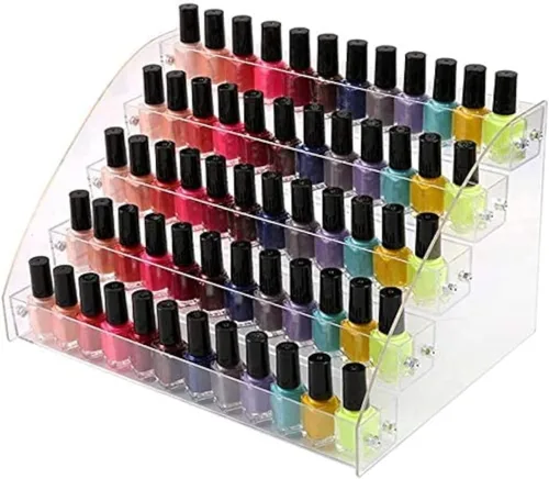 Miniatura 7 de Soportes de exhibición de acrílico de 3 niveles para aceites esenciales, organizador de lápiz labial, esmalte de uñas, estante para tocador