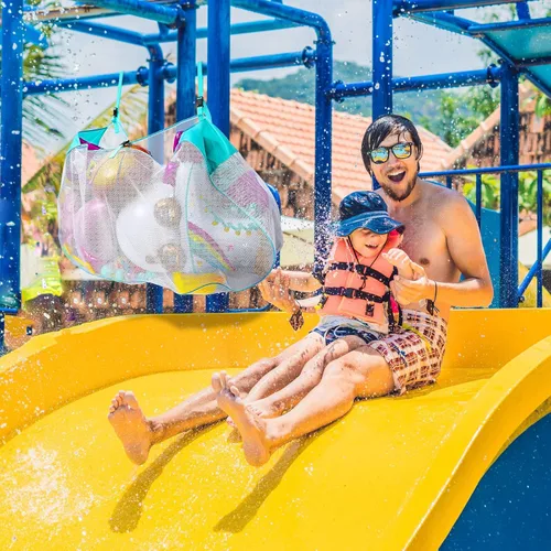 Miniatura 7 de 2 bolsas de almacenamiento para piscina de 57 x 30 pulgadas, bolsa de natación grande para colgar, accesorios de natación, organizador