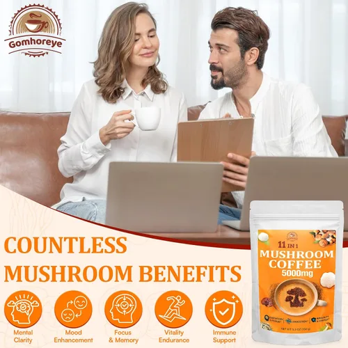 Miniatura 6 de Café de hongos – Café de hongos orgánico con 11 hongos superalimentos, incluye melena de león, reishi, chaga, cordyceps y adaptógenos, suplemento