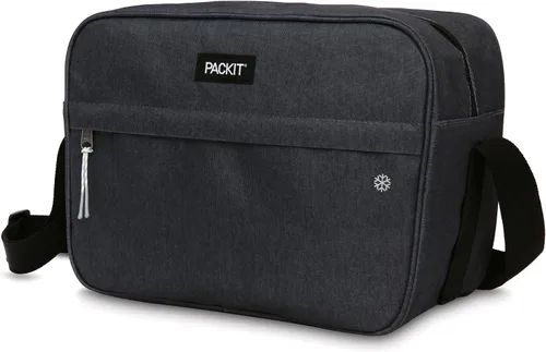 Miniatura 2 de PackIt Enfriador de latas Zuma congelable, construido con tecnología EcoFreeze, plegable, reutilizable, cierre con cremallera con correa