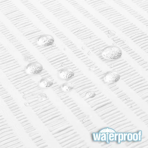 Miniatura 6 de Aiyufeng Moga - Cortina para ducha blanca con textura en relieve, cortina de tela para baño - Tela suave y lujo de spa hotelero, impermeable, Blanco