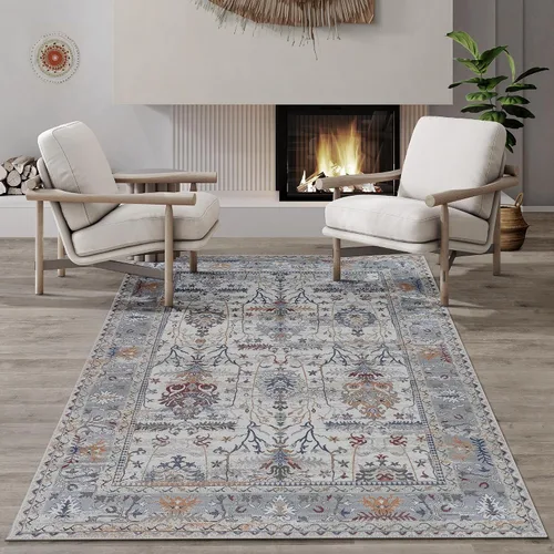Miniatura 4 de Adiva Rugs - Tapete de área lavable a máquina con parte trasera antideslizante, para sala de estar, dormitorio, baño y cocina, tapete antifatiga